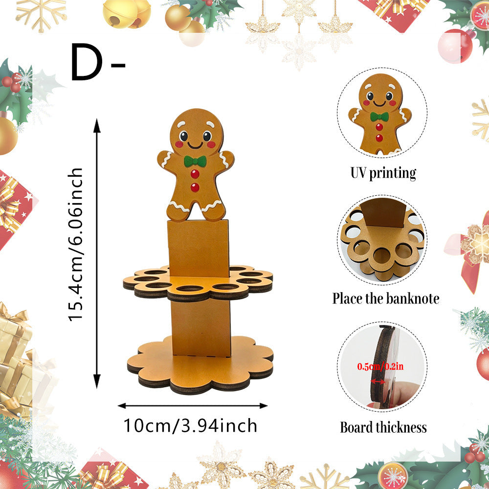 Christmas Tabletop Wooden Money Holder
