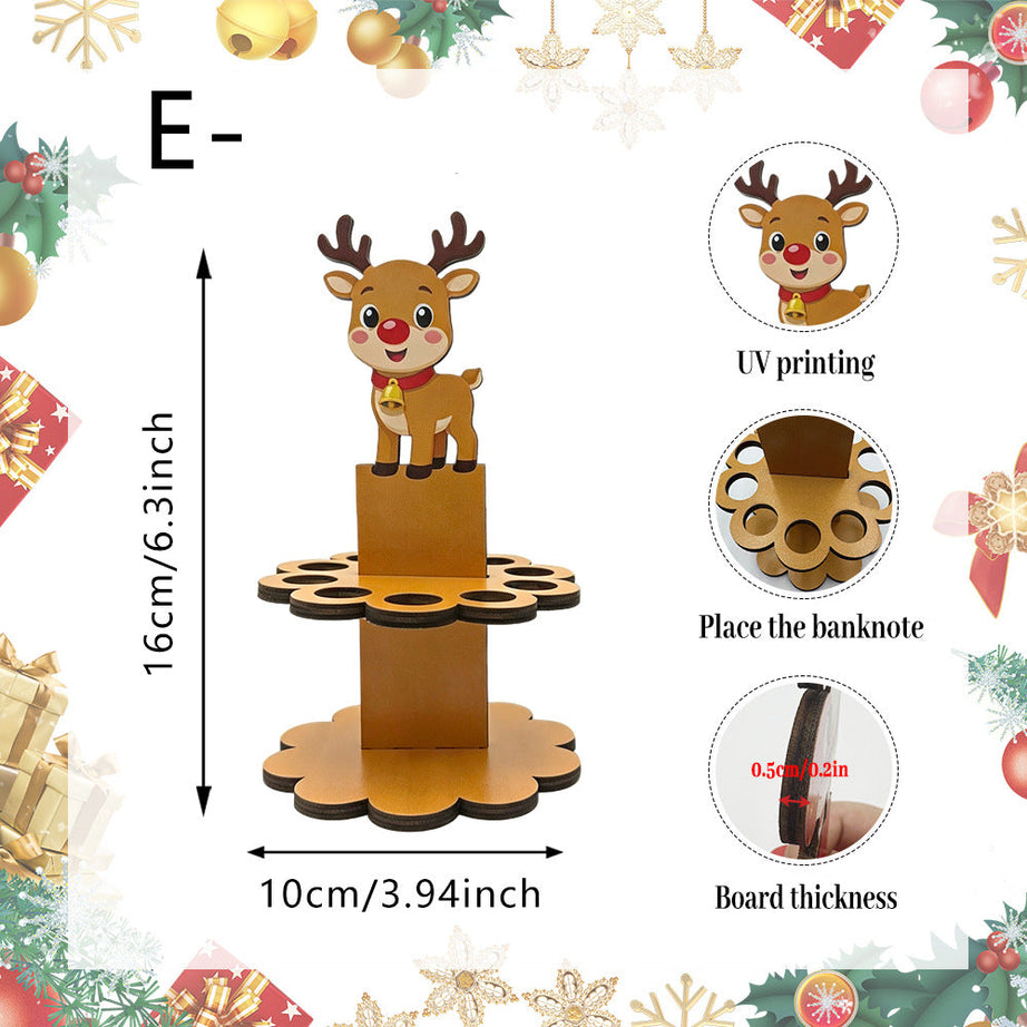 Christmas Tabletop Wooden Money Holder