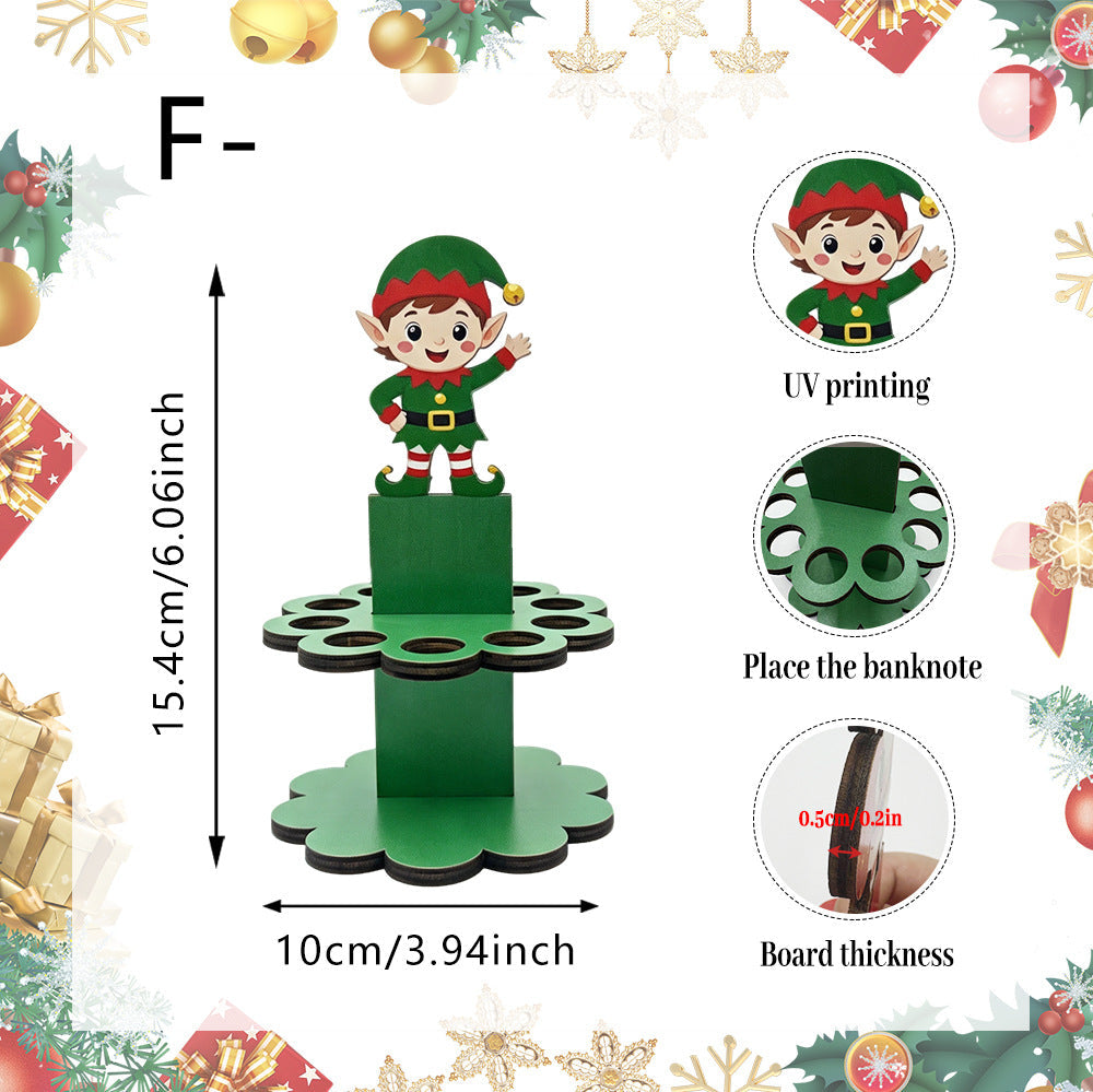 Christmas Tabletop Wooden Money Holder