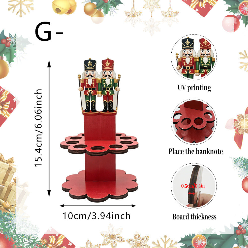 Christmas Tabletop Wooden Money Holder