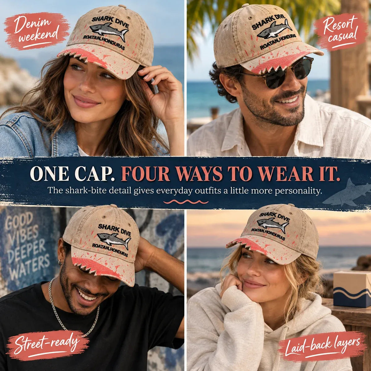 Shark Bite Baseball Cap