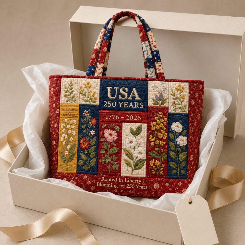 Usa 250Th Rooted In Liberty Wildflowers – Quilted Tote Bag