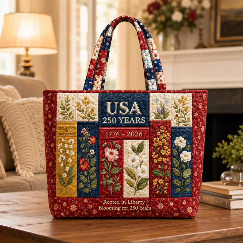 Usa 250Th Rooted In Liberty Wildflowers – Quilted Tote Bag