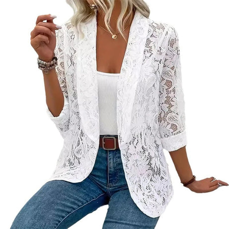 Women's Elegant Floral Lace Blazer