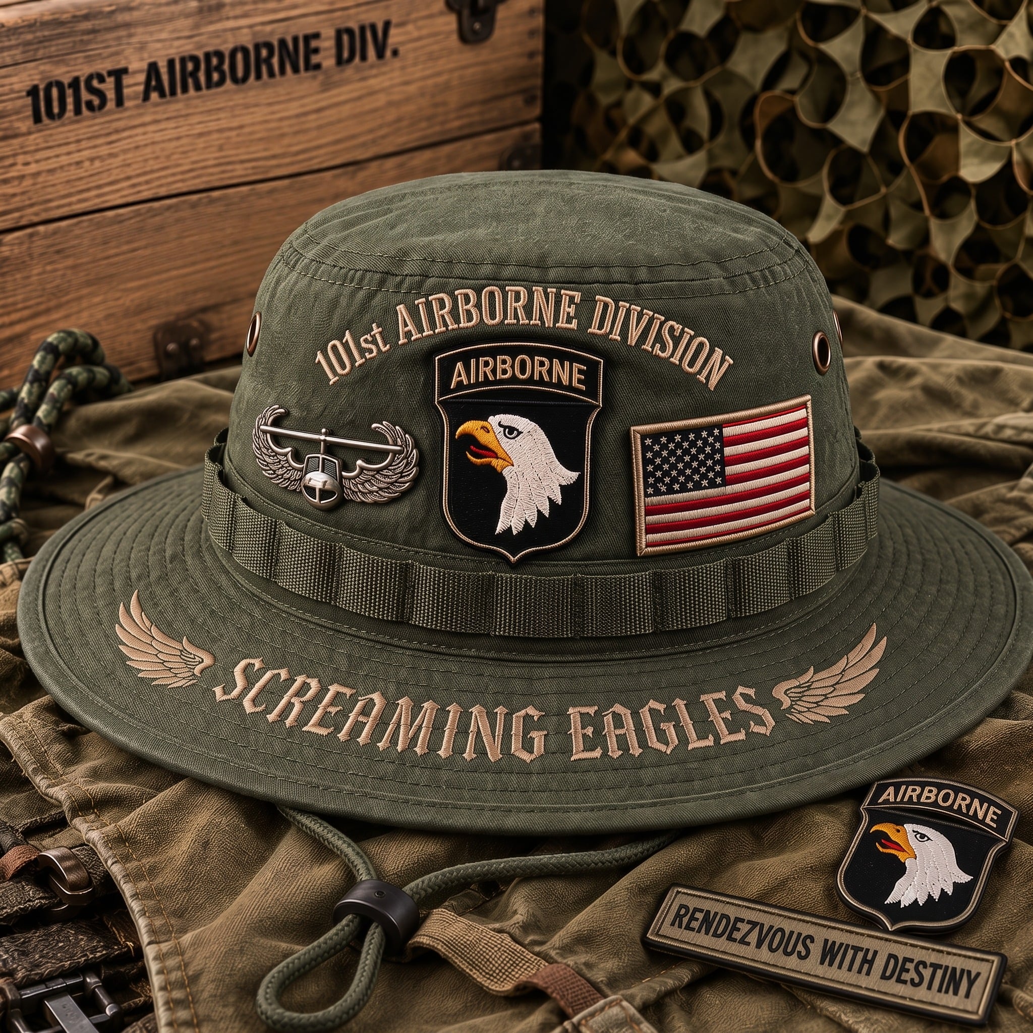 101st Airborne Division Screaming Eagles Tribute Boonie Hat