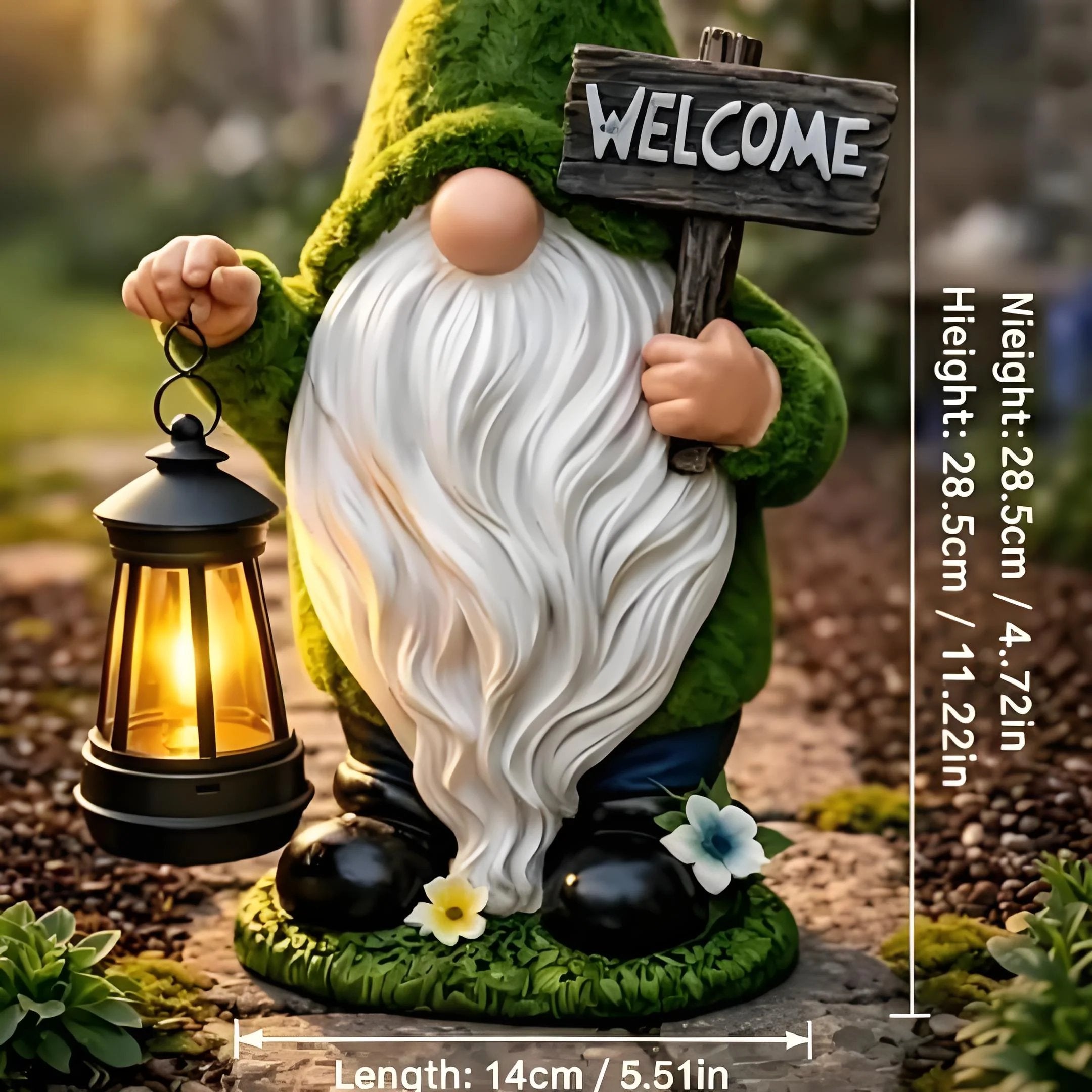Outdoor Garden Gnomes with LED Solar Light