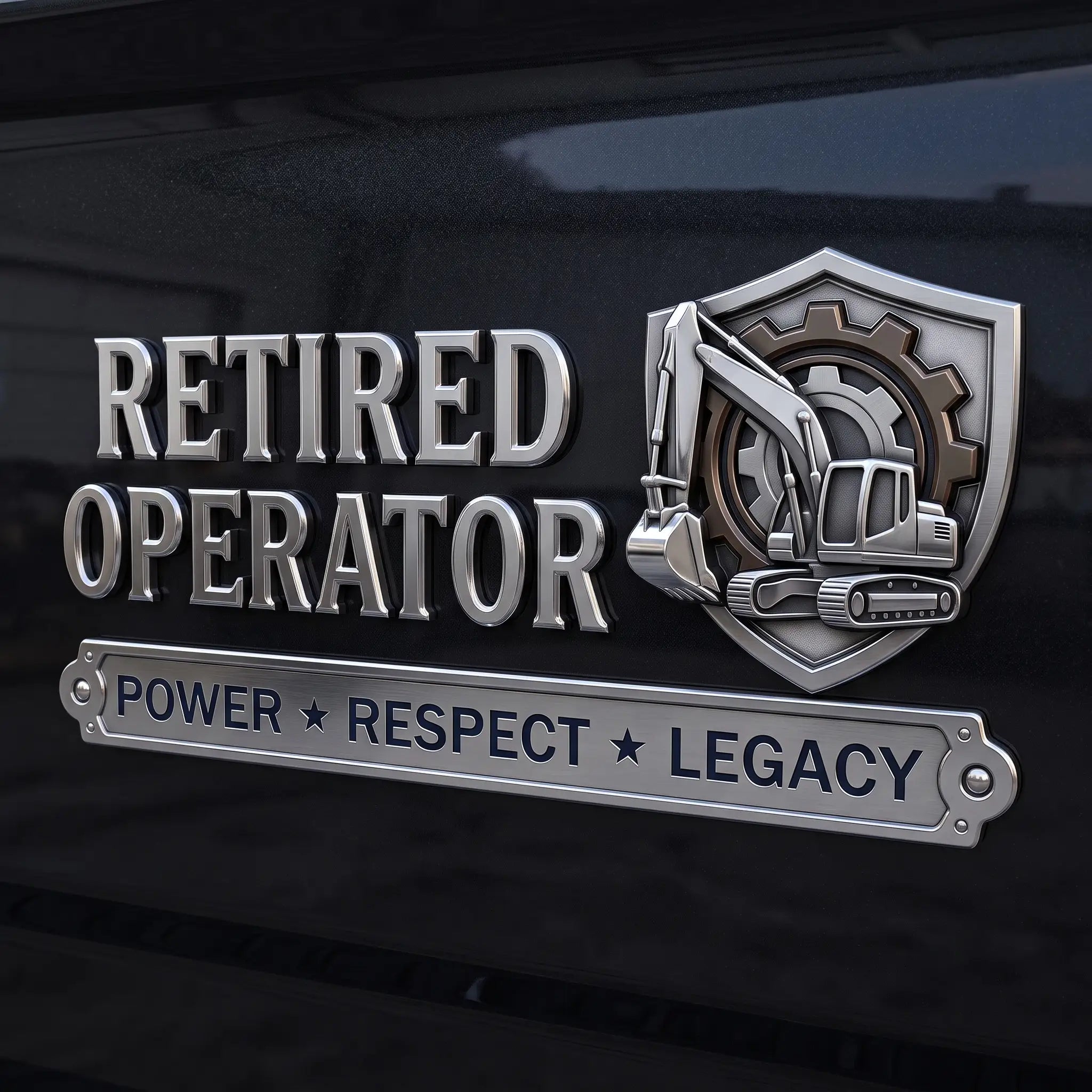 "Retired Operator" 3D Premium Automotive Badge