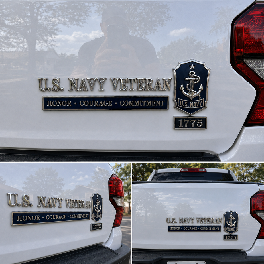 U.S. Military Veteran Car Emblem Metal Badge Collection