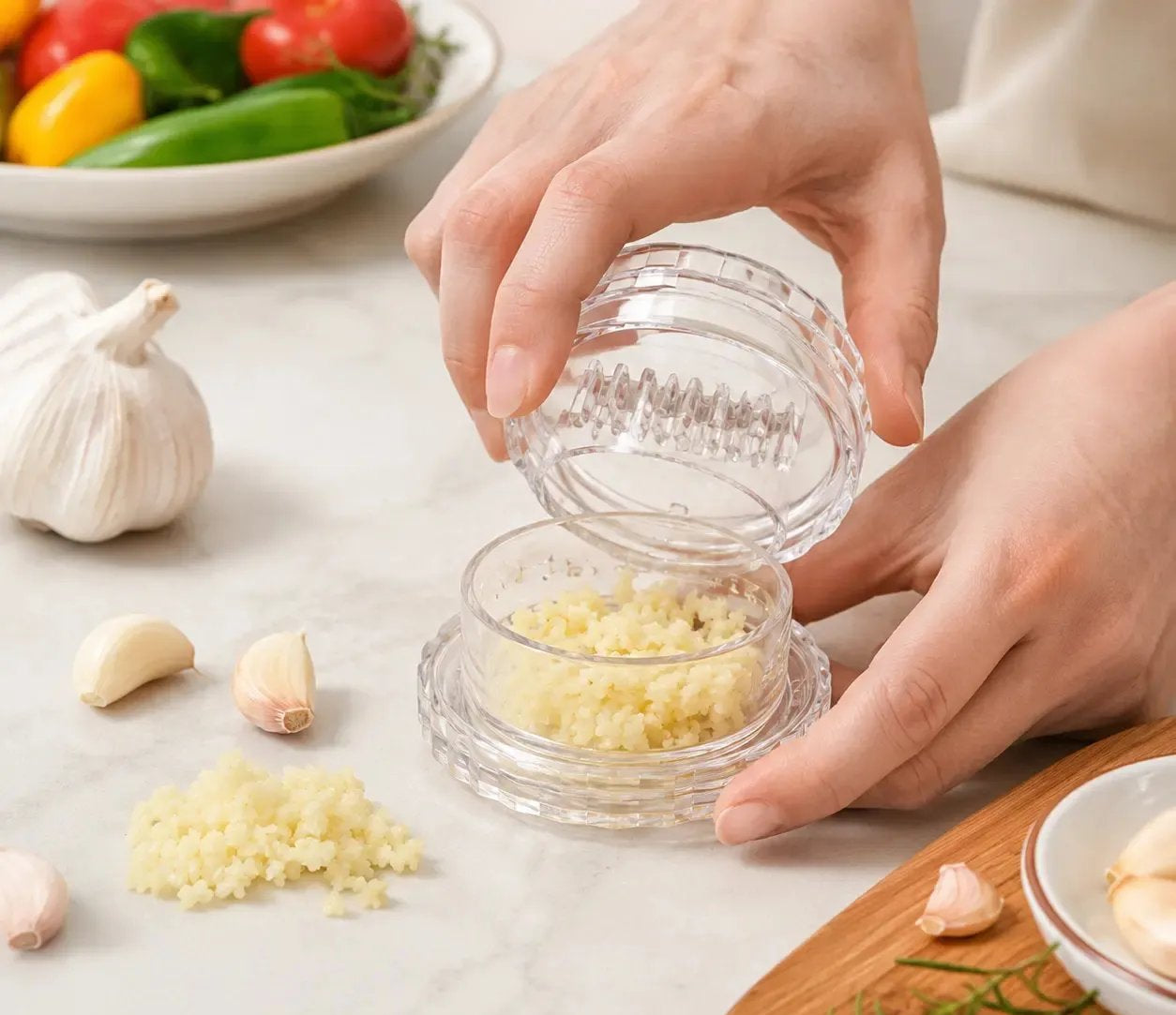 Clear Manual Garlic Twister and Ginger Mincer Tool