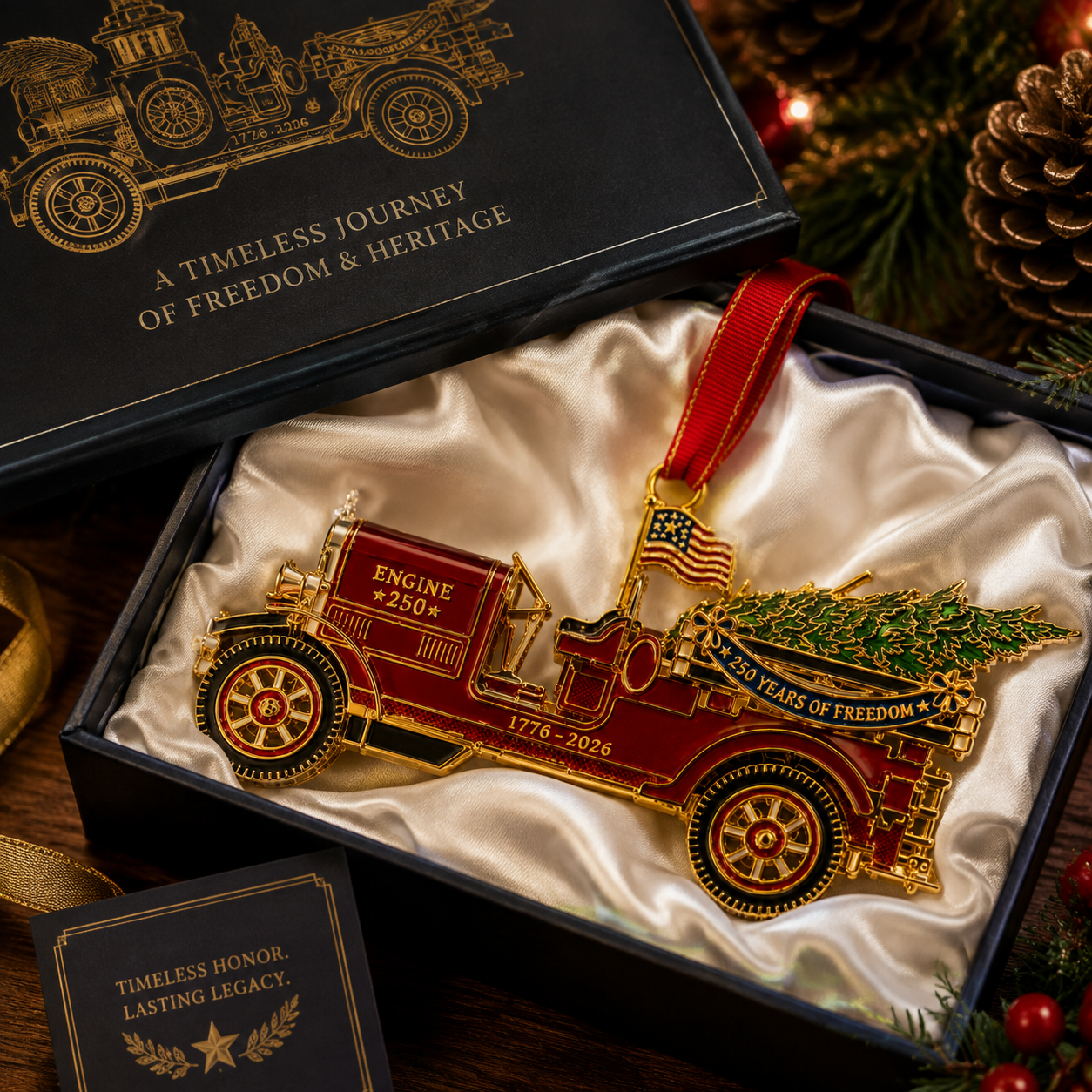 250th Anniversary Edition Vintage Fire Truck Ornament