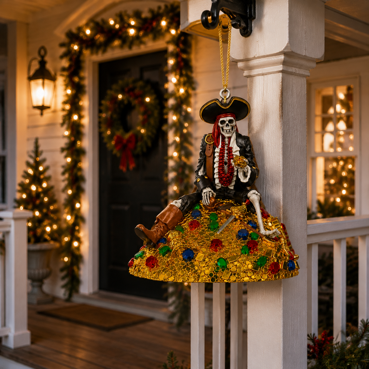 Halloween Pirate Skull Hanging Decoration
