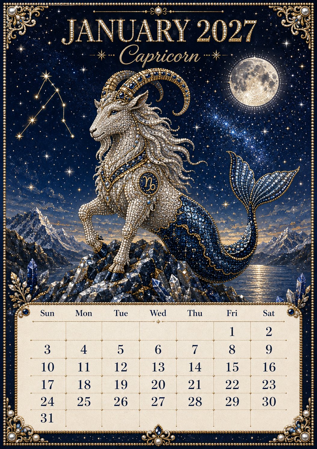 Beginner-Friendly 2027 Twelve Zodiac Bead Art Calendar Kit