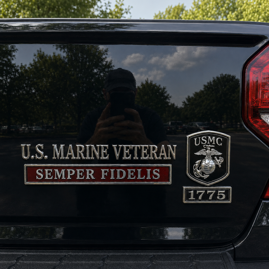 U.S. Military Veteran Car Emblem Metal Badge Collection