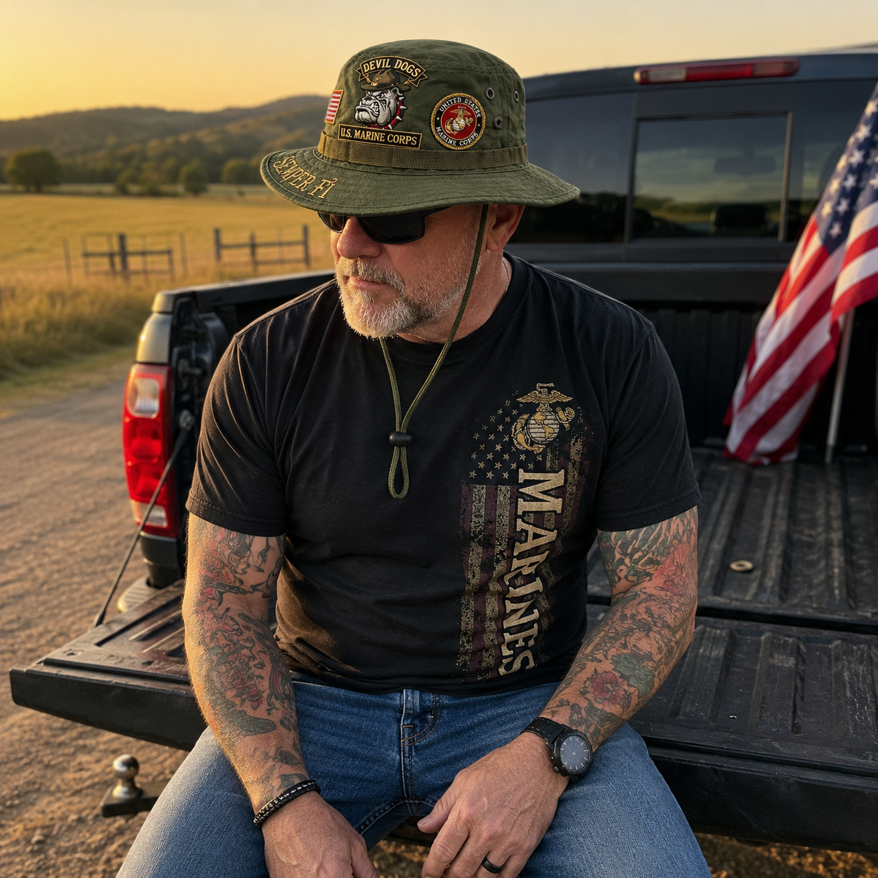 U.S. Marine Corps Devil Dogs Tribute Boonie Hat
