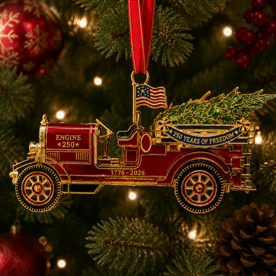 250th Anniversary Edition Vintage Fire Truck Ornament