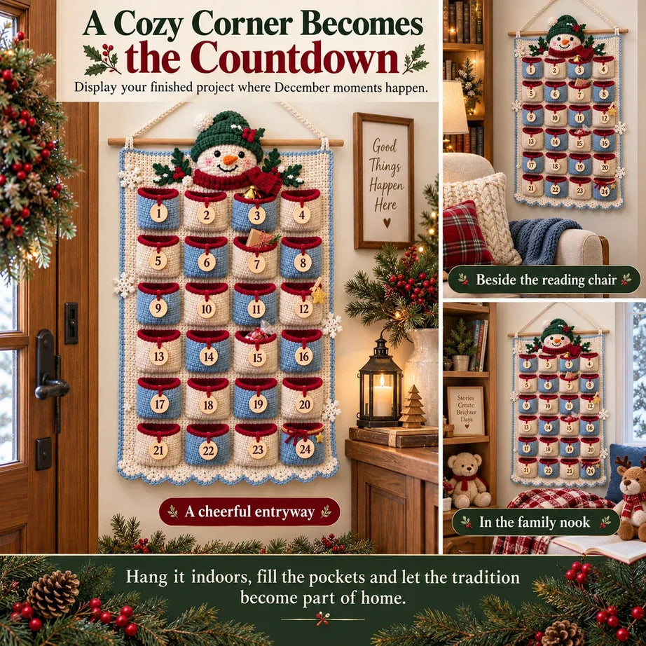 DIY Crochet Advent Calendar Kit | 24 Refillable Pockets