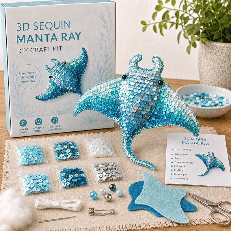 3D Sequin Sea Creature DIY Brooch Kit