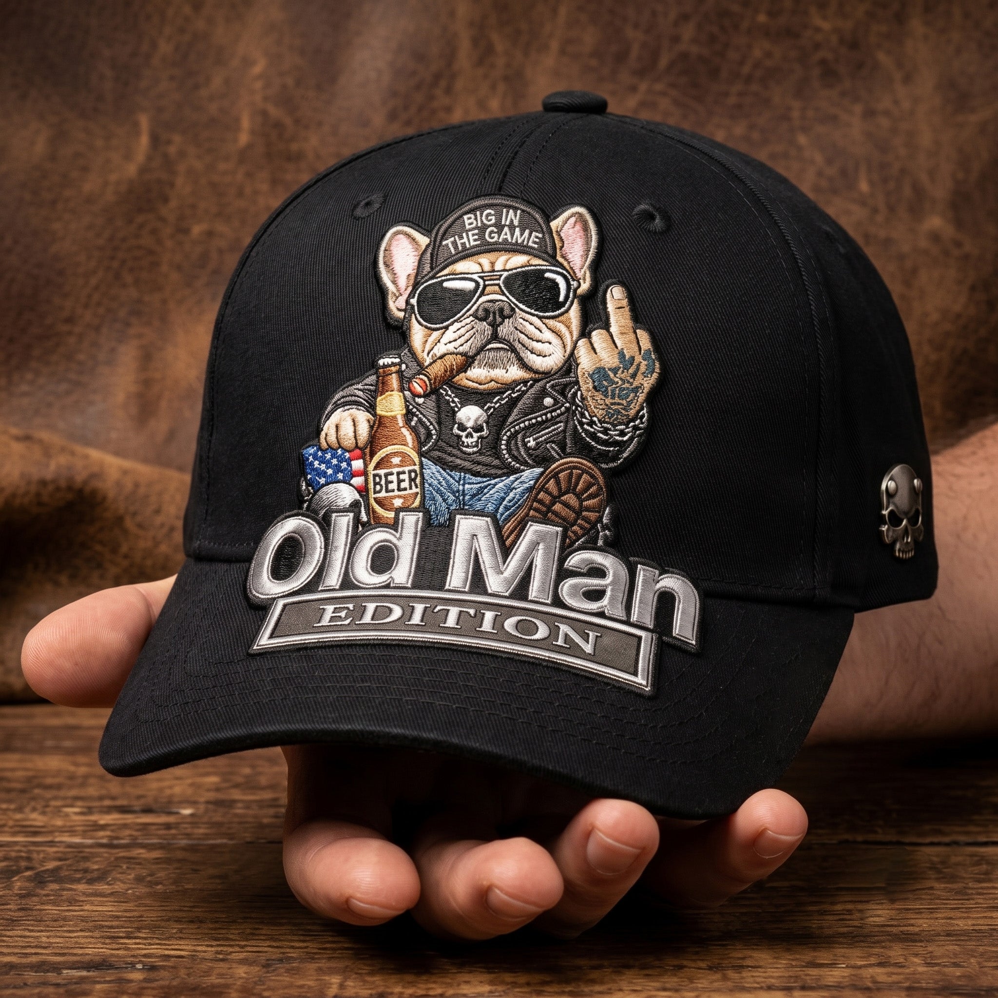 "Old Man Edition" Rebellious Bulldog Embroidered Baseball Cap