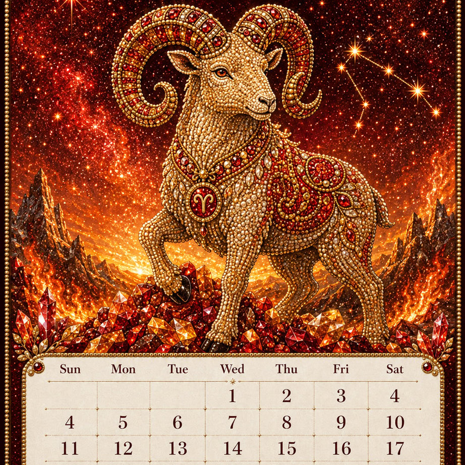 Beginner-Friendly 2027 Twelve Zodiac Bead Art Calendar Kit