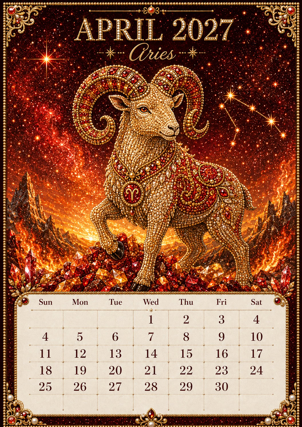 Beginner-Friendly 2027 Twelve Zodiac Bead Art Calendar Kit
