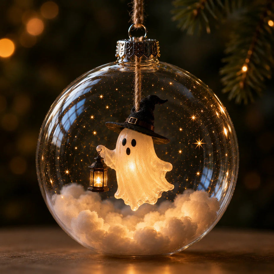 Halloween Glowing Mini Ornament Collection – Cat / Witch / Pumpkin / Ghost Lighted Decor