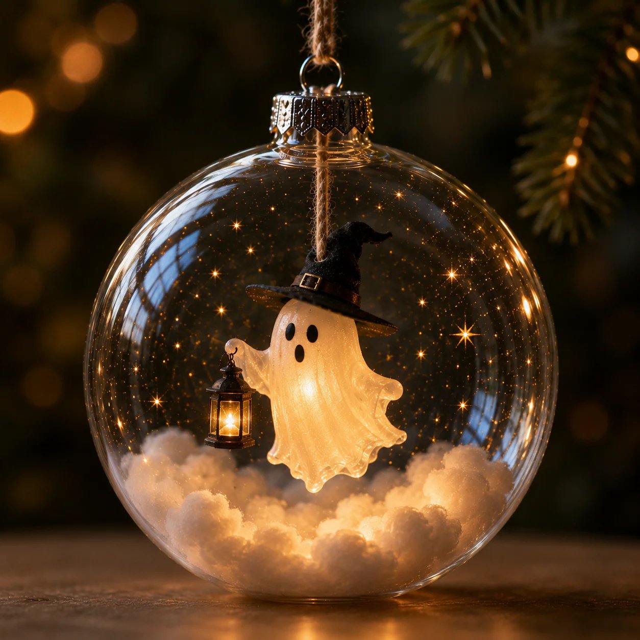 Halloween Glowing Mini Ornament Collection – Cat / Witch / Pumpkin / Ghost Lighted Decor
