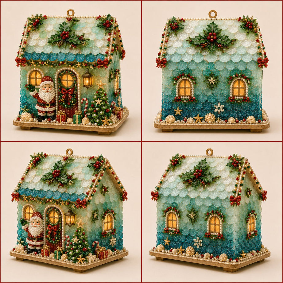 Beginner-Friendly DIY Glowing Coastal Glass-Style Christmas Cottage Kit Collection
