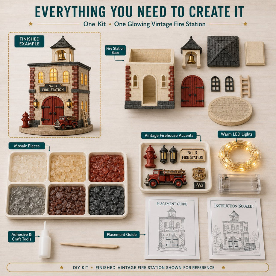 Beginner-Friendly Vintage Firehouse Mosaic Light DIY Kit Collection