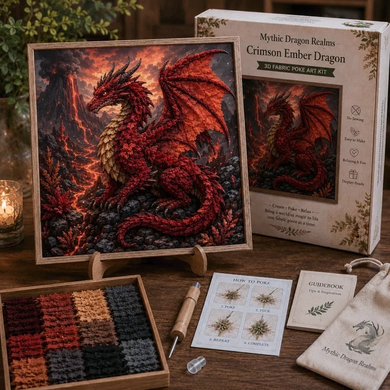 Mythic Dragon Realms 3D Fabric Poke Art Kit