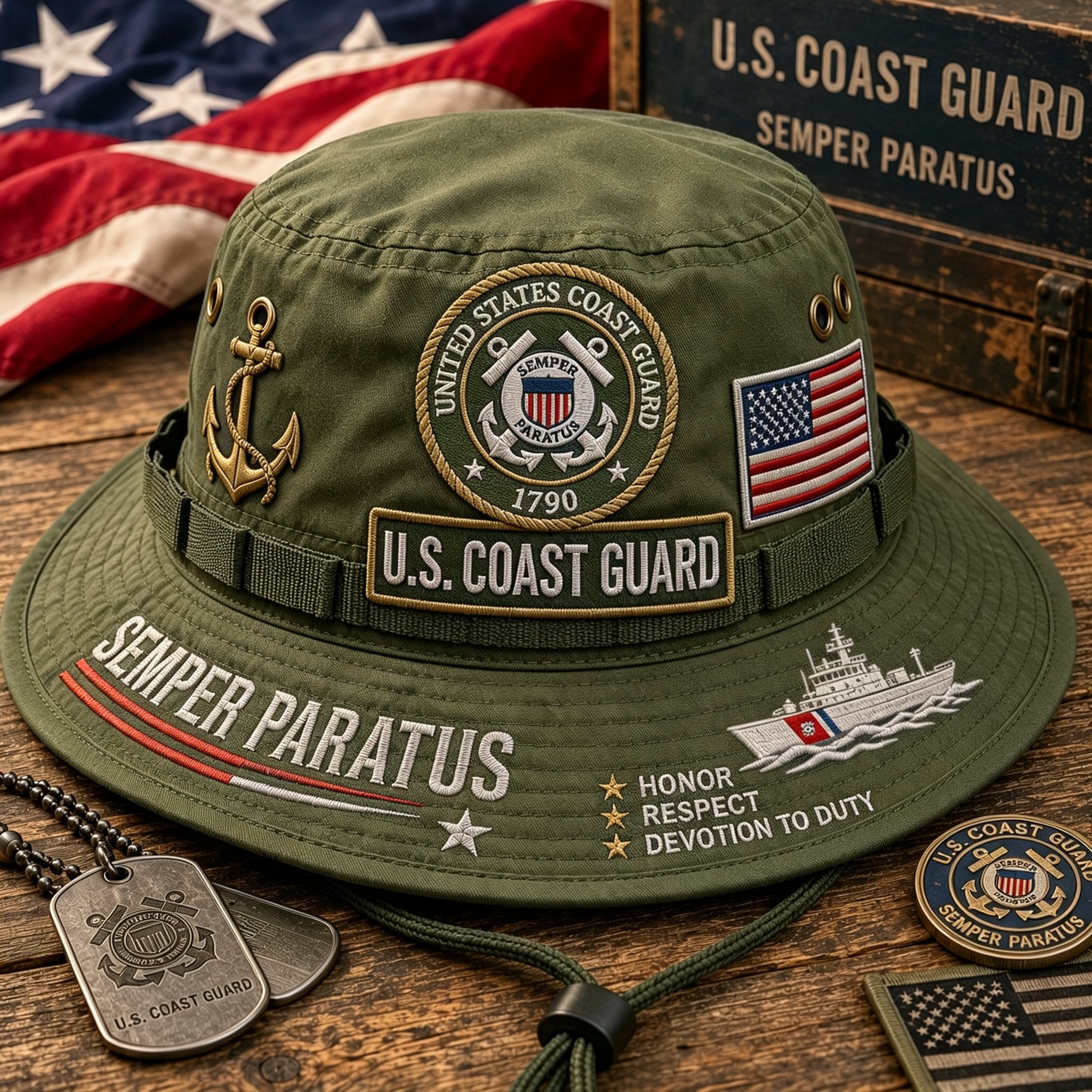 U.S. Coast Guard Semper Paratus Tribute Boonie Hat