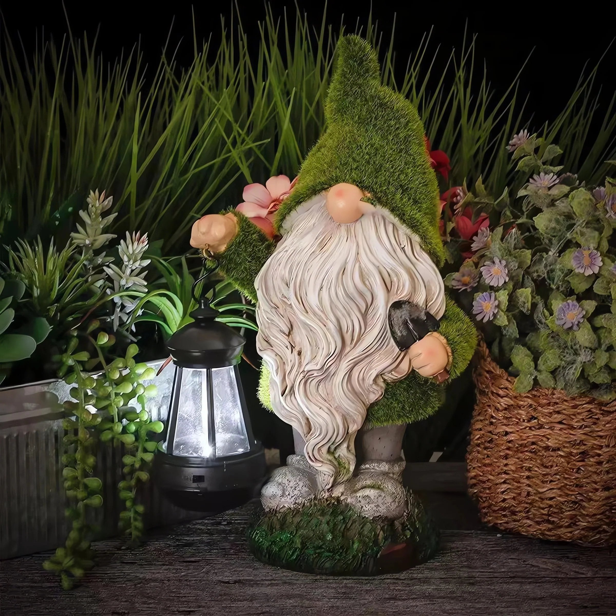 Outdoor Garden Gnomes with LED Solar Light
