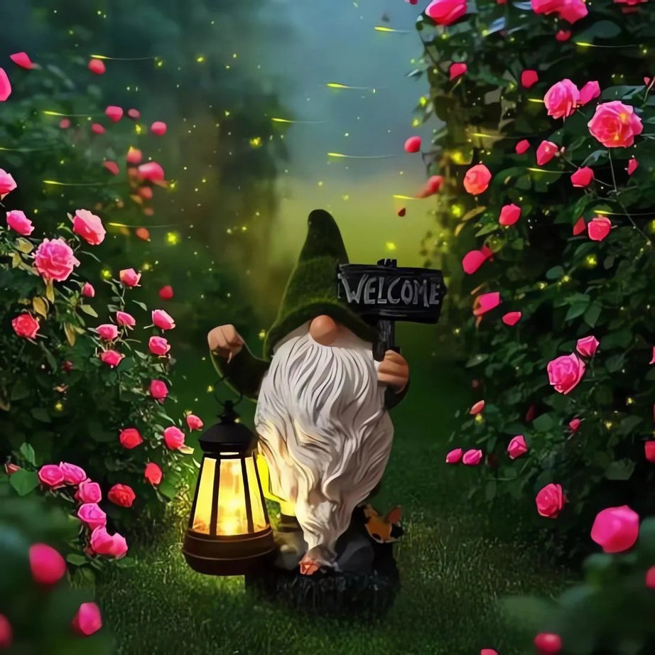 Outdoor Garden Gnomes with LED Solar Light
