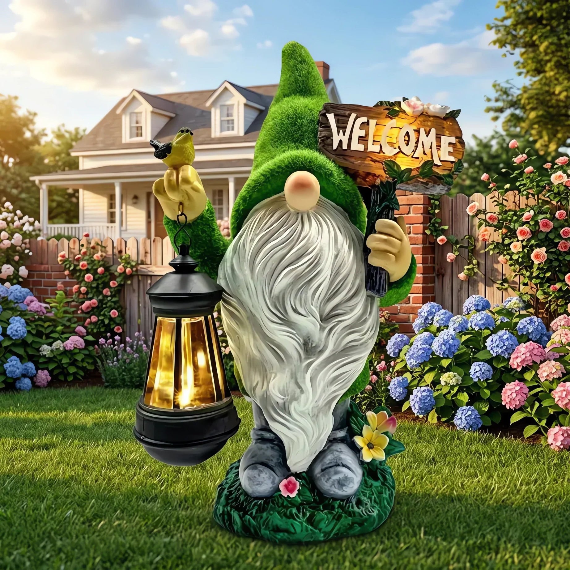 Outdoor Garden Gnomes with LED Solar Light
