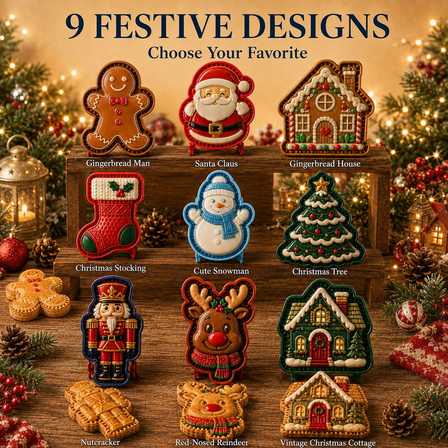 9-Design Christmas Mini Pie Mold Collection