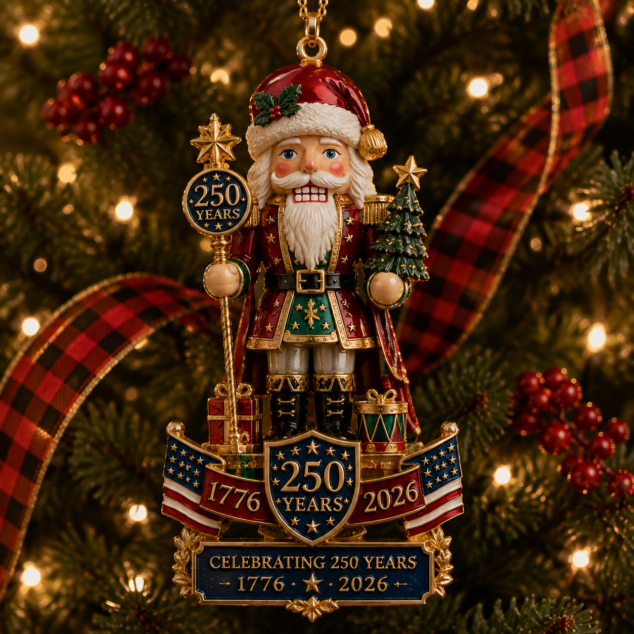 Nutcracker-themed Christmas tree ornament