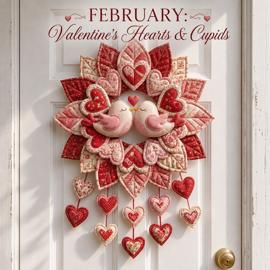 12-Month Themed 3D Quilted Door Hanger Sewing Kit Collection