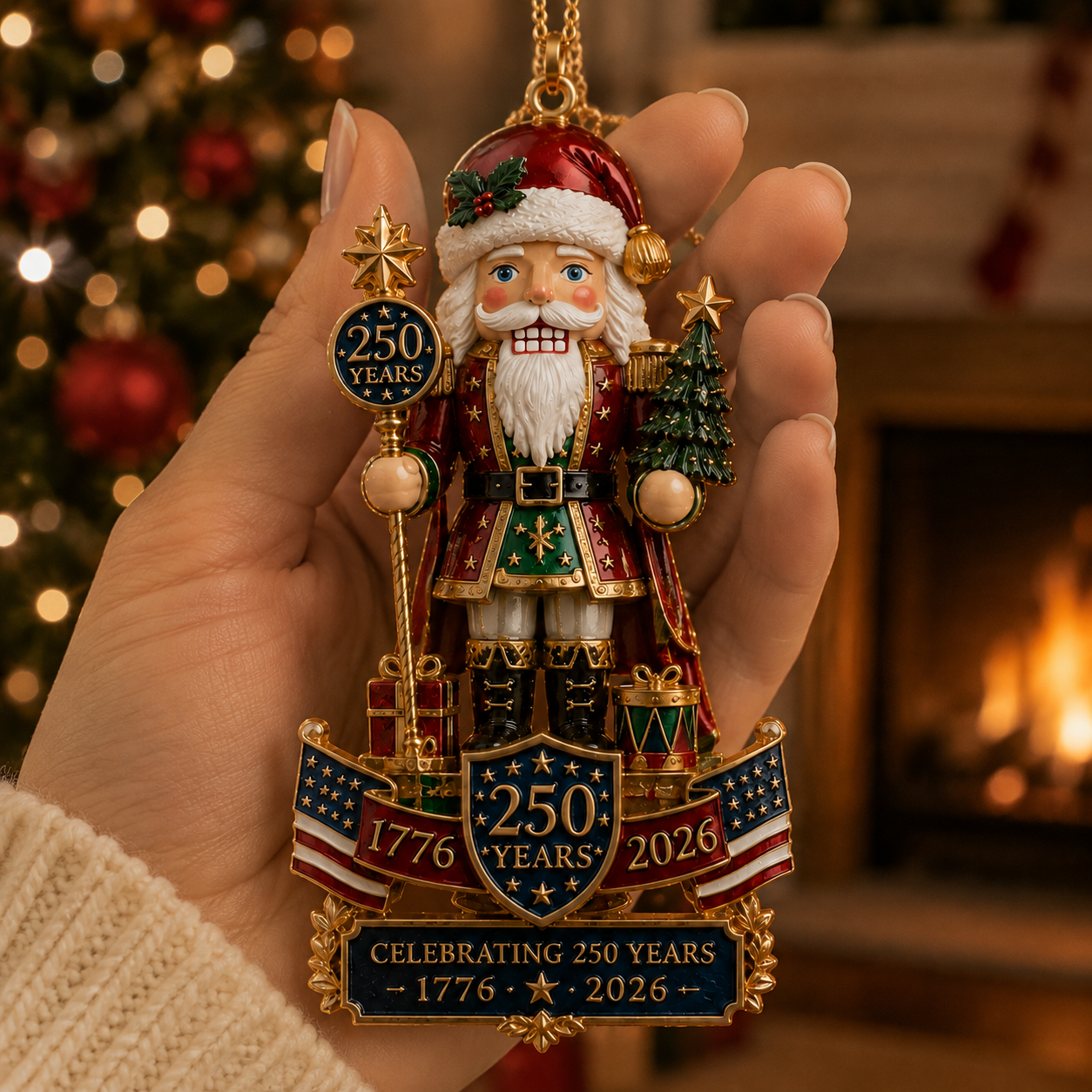 Nutcracker-themed Christmas tree ornament
