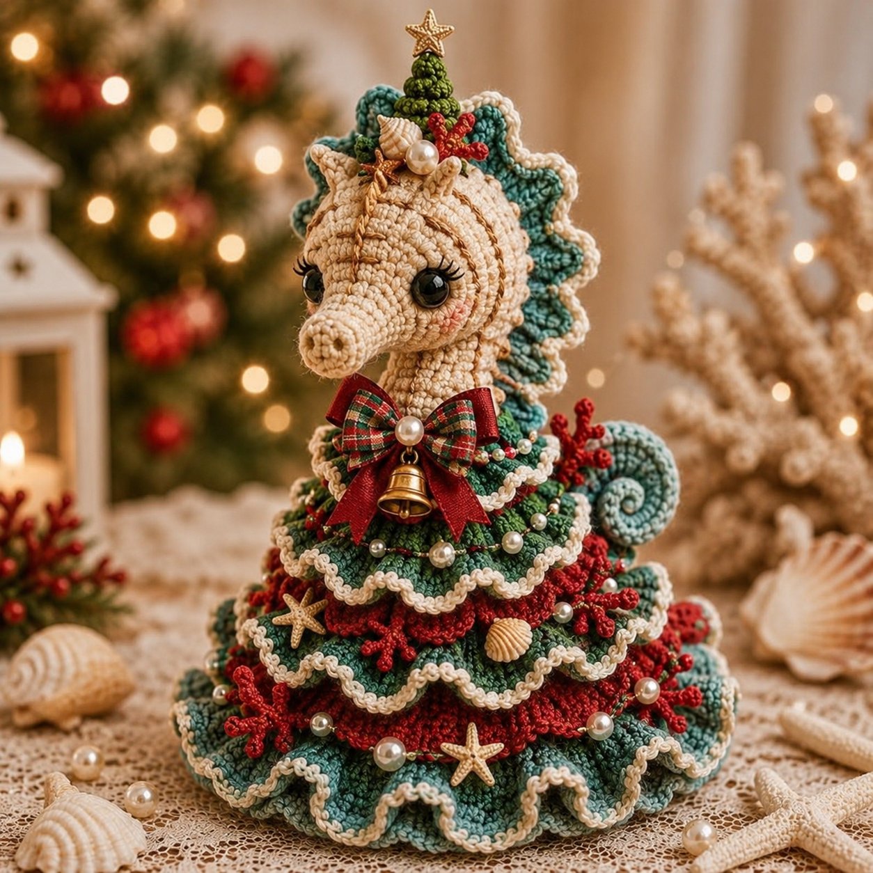 Beginner-Friendly DIY Layered Ocean Christmas Yarn Art Kit Collection