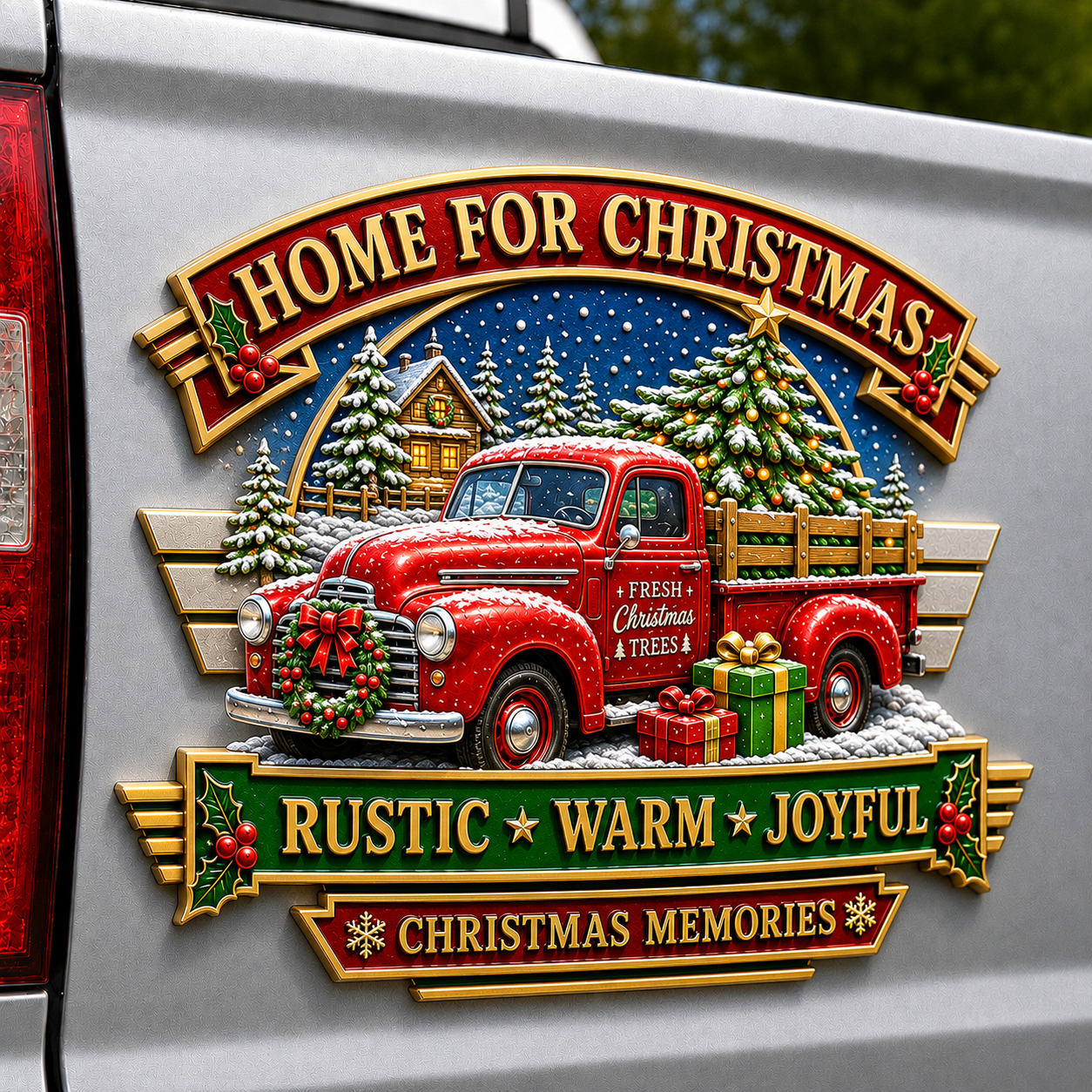 Christmas Vintage Metal Car Emblem