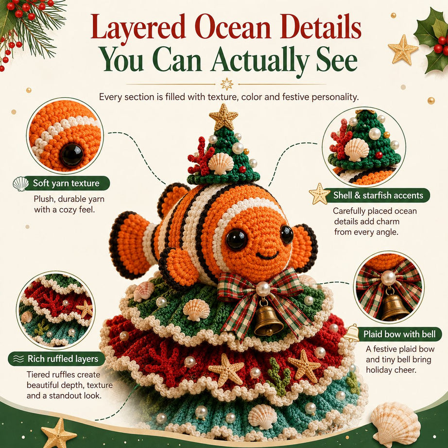 Beginner-Friendly DIY Layered Ocean Christmas Yarn Art Kit Collection