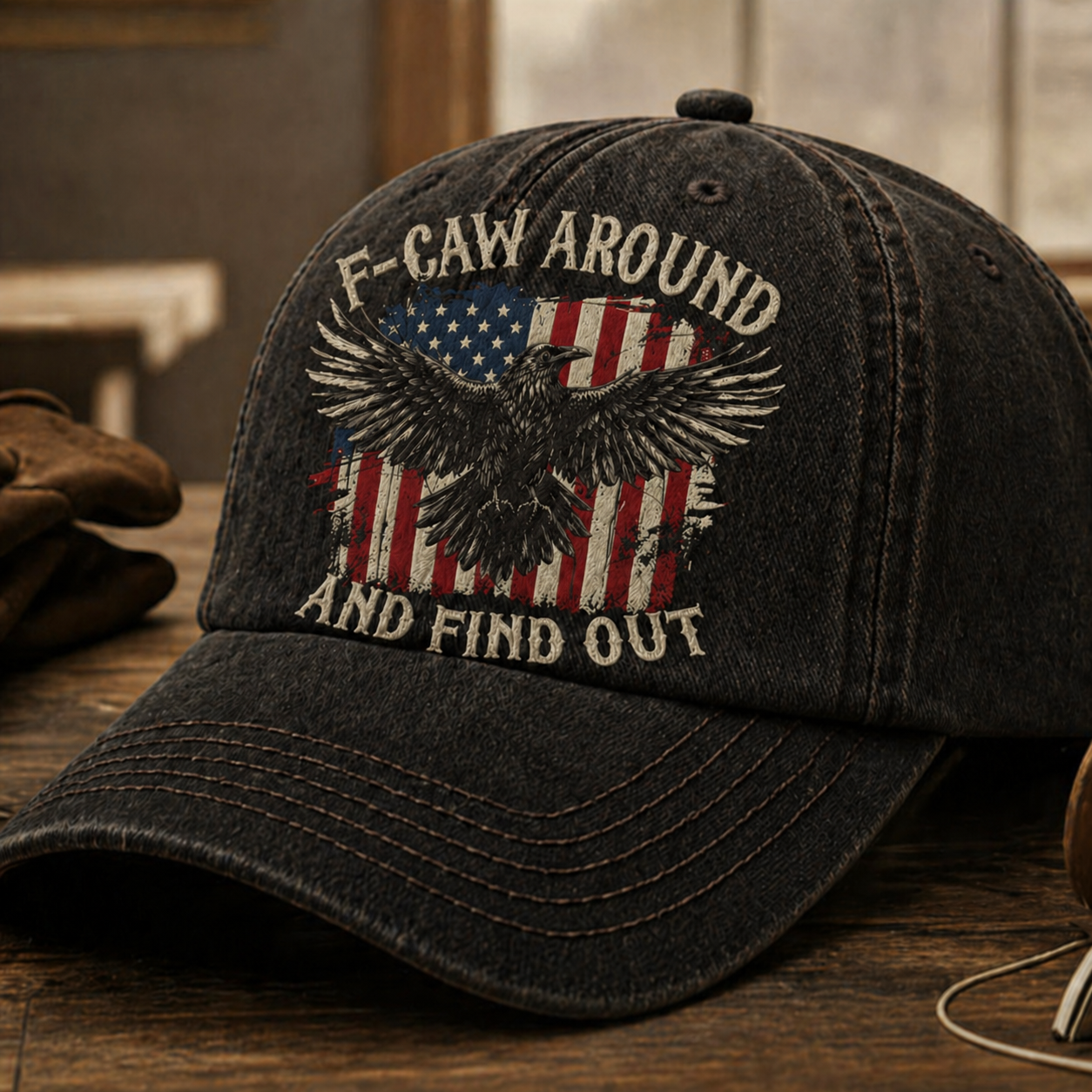 Vintage Eagle Embroidered Cap