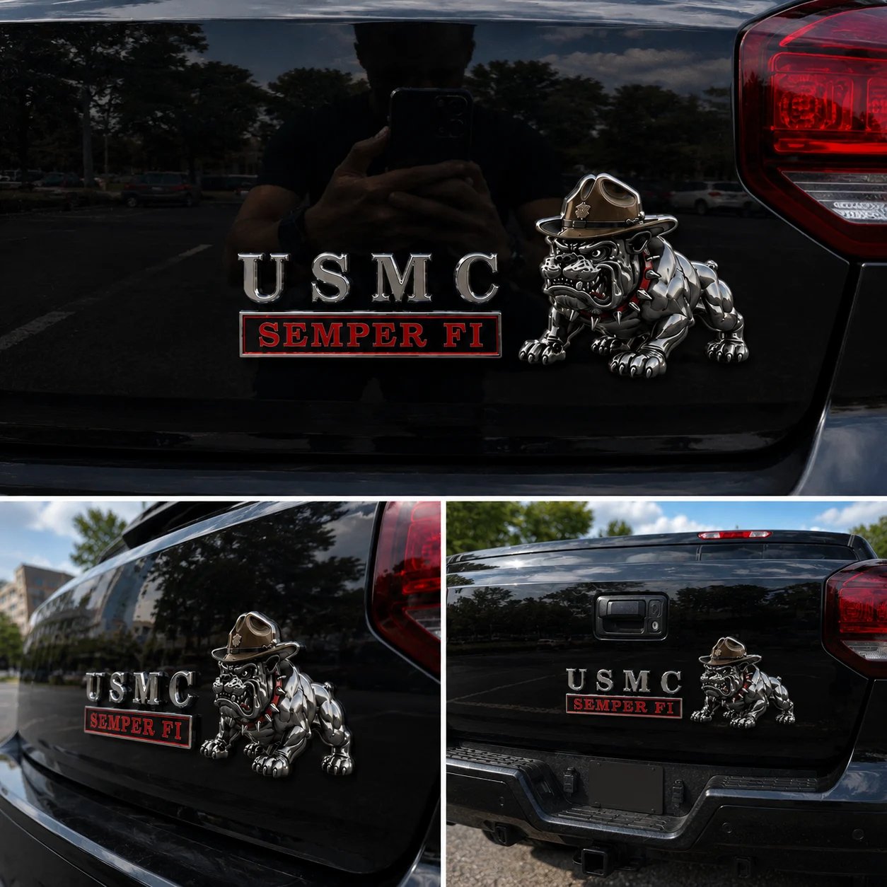 U.S. Marine Corps Semper Fi Devil Dog Car Emblem Metal Badge