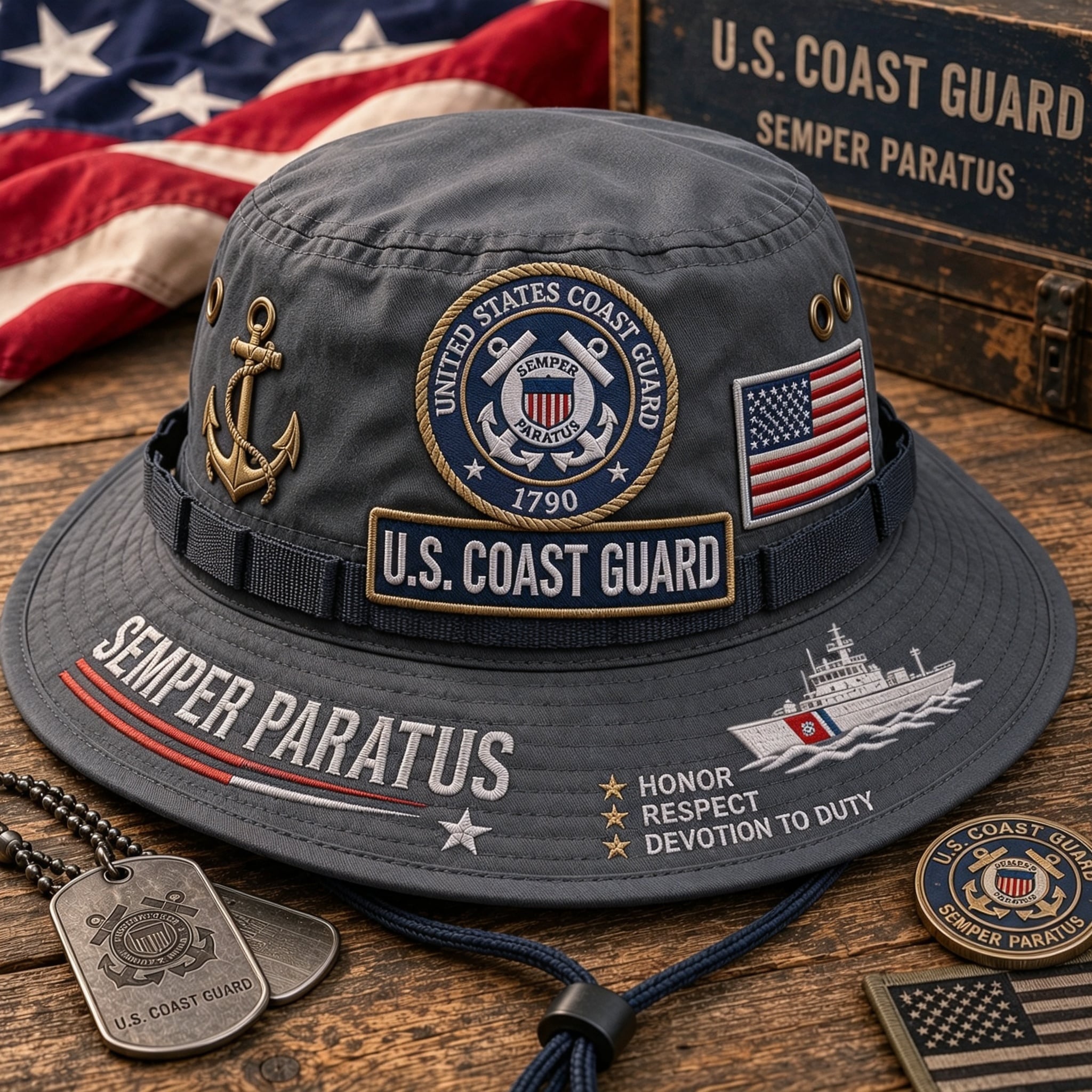 U.S. Coast Guard Semper Paratus Tribute Boonie Hat