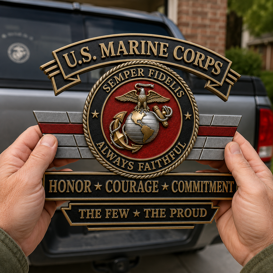 U.S. Armed Forces Tribute Metal Vehicle Emblems