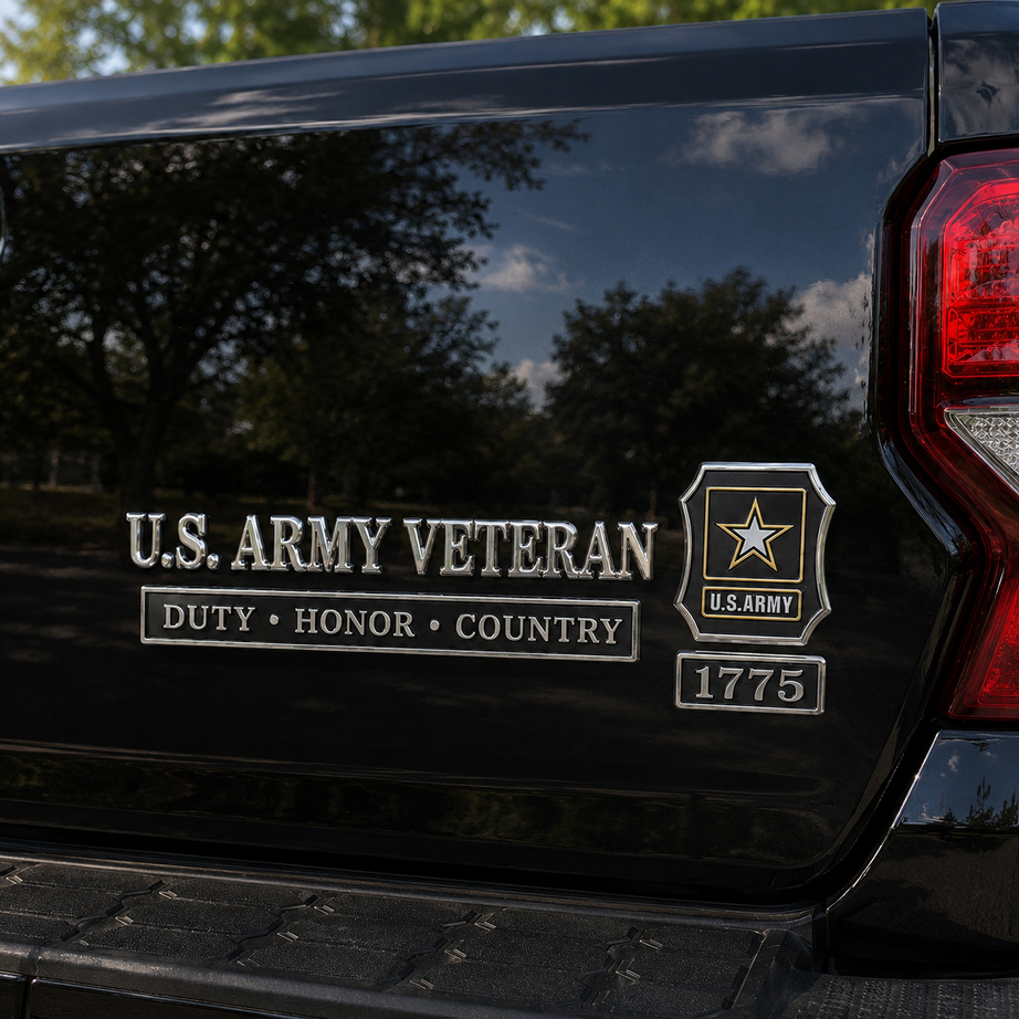U.S. Military Veteran Car Emblem Metal Badge Collection
