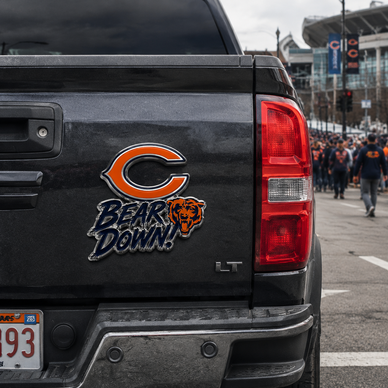 Bear Down Car Emblem Metal Badge