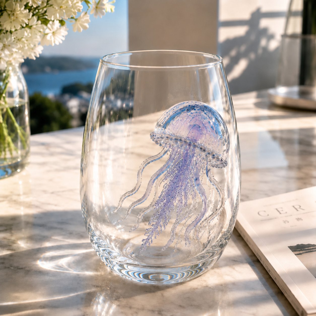 Artisanal Blue Ringed Octopus Glassware