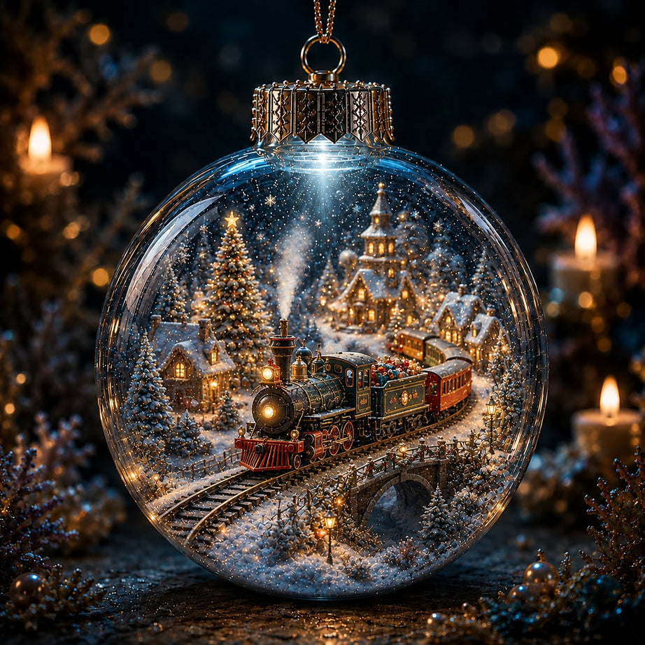 6-Piece Christmas Winter Scene Globe Ornament Collection