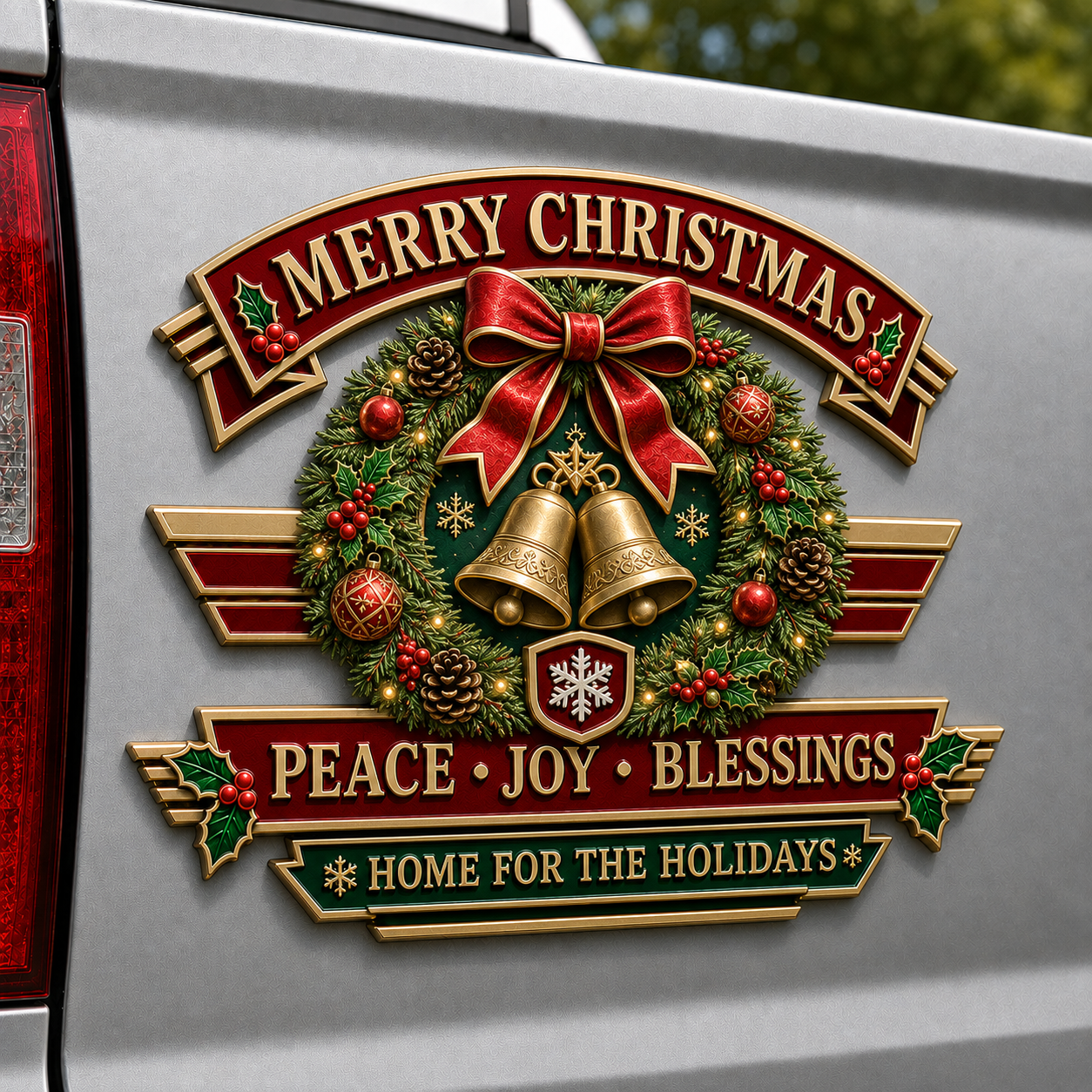 Christmas Vintage Metal Car Emblem