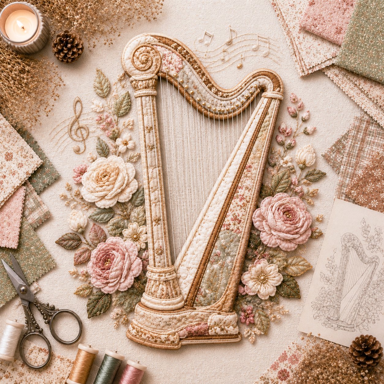 Vintage Patchwork Music Instrument DIY Kit